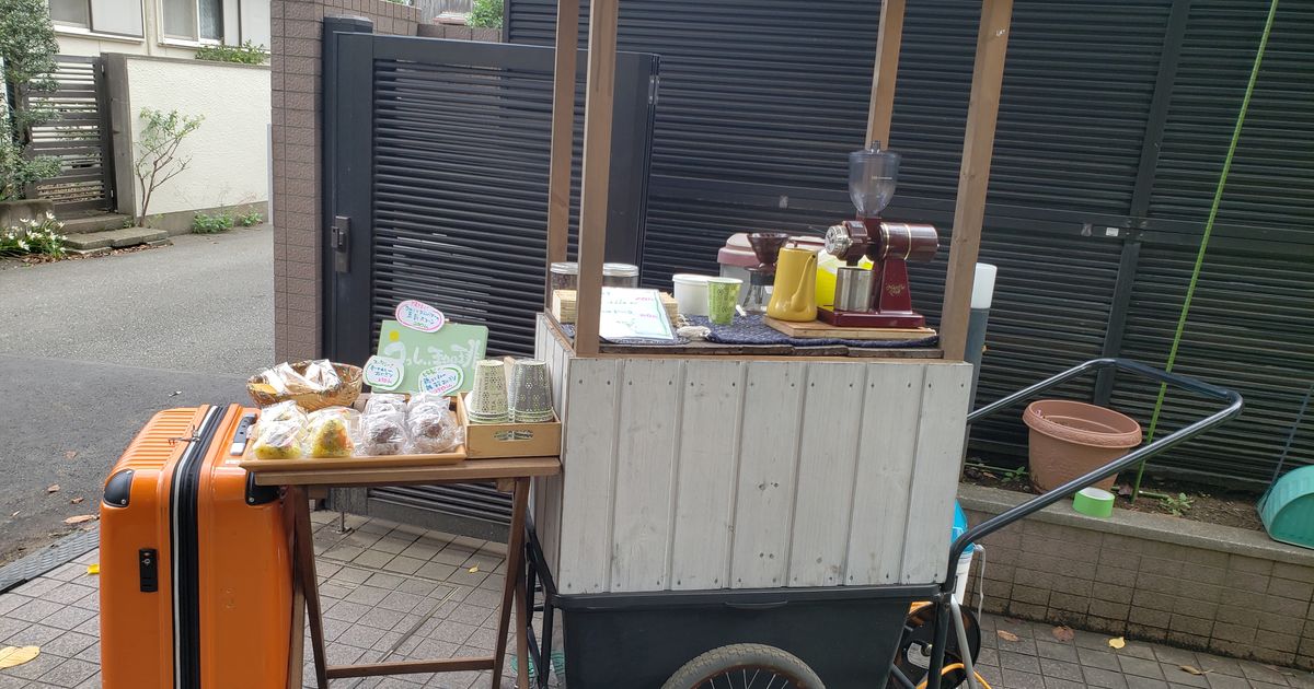 木製移動式キッチンリヤカーコーヒースタンド